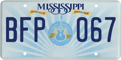 MS license plate BFP067