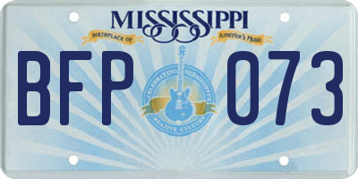 MS license plate BFP073