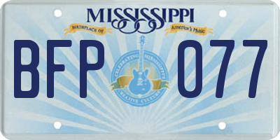 MS license plate BFP077