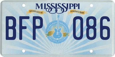 MS license plate BFP086