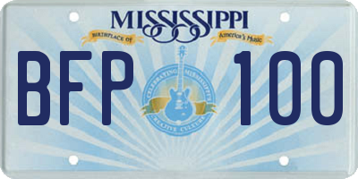 MS license plate BFP100
