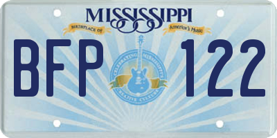 MS license plate BFP122