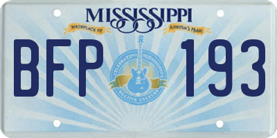 MS license plate BFP193