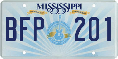 MS license plate BFP201