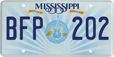 MS license plate BFP202