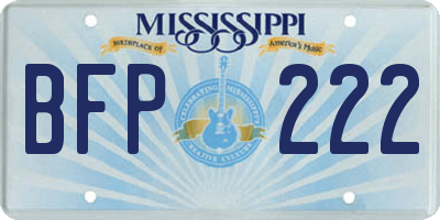 MS license plate BFP222