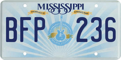 MS license plate BFP236