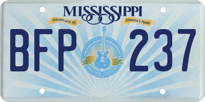 MS license plate BFP237