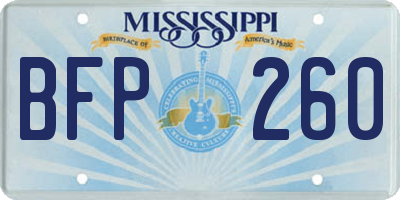 MS license plate BFP260