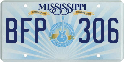 MS license plate BFP306