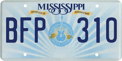 MS license plate BFP310
