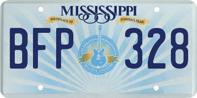 MS license plate BFP328