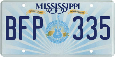 MS license plate BFP335