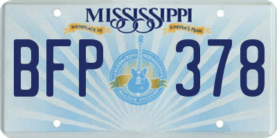 MS license plate BFP378