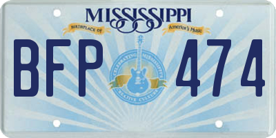 MS license plate BFP474