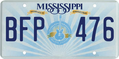 MS license plate BFP476