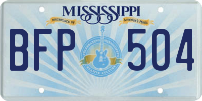 MS license plate BFP504