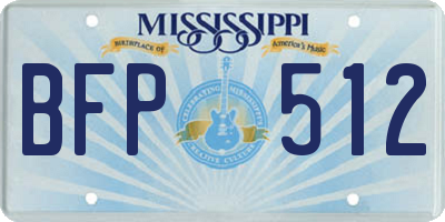 MS license plate BFP512