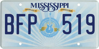 MS license plate BFP519