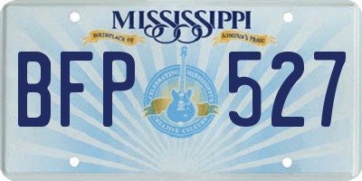 MS license plate BFP527