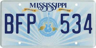 MS license plate BFP534