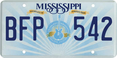 MS license plate BFP542