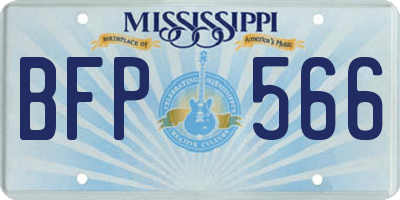 MS license plate BFP566