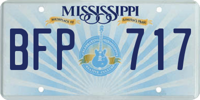 MS license plate BFP717