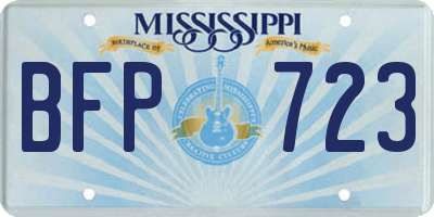 MS license plate BFP723