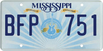 MS license plate BFP751