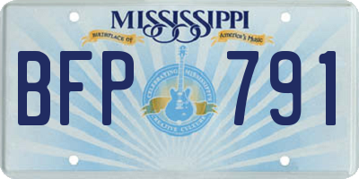 MS license plate BFP791