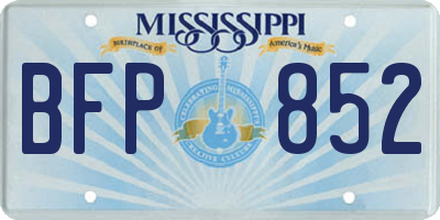 MS license plate BFP852