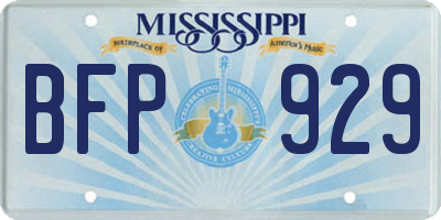 MS license plate BFP929