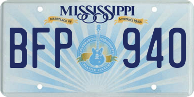 MS license plate BFP940