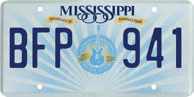 MS license plate BFP941