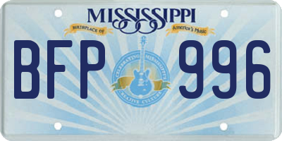 MS license plate BFP996