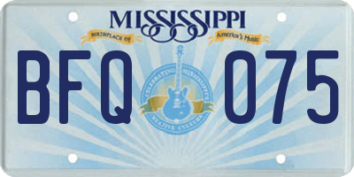 MS license plate BFQ075