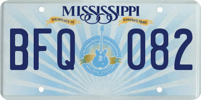 MS license plate BFQ082