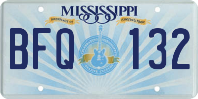 MS license plate BFQ132