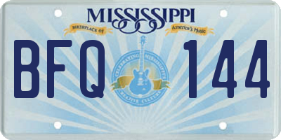MS license plate BFQ144