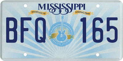 MS license plate BFQ165