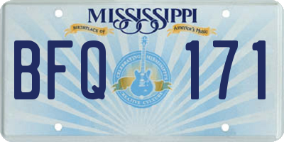 MS license plate BFQ171