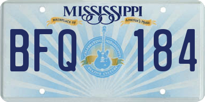 MS license plate BFQ184