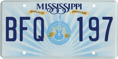 MS license plate BFQ197