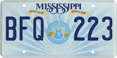 MS license plate BFQ223