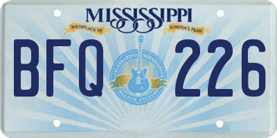MS license plate BFQ226