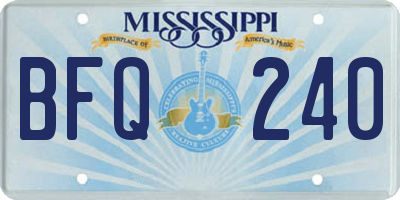 MS license plate BFQ240