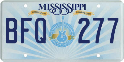 MS license plate BFQ277