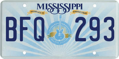 MS license plate BFQ293