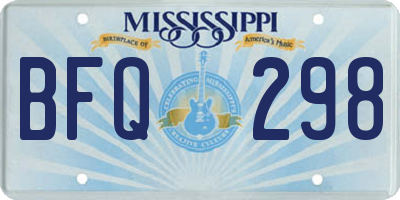 MS license plate BFQ298